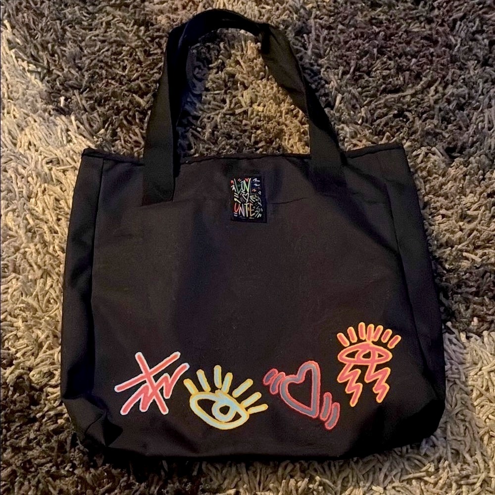 Adidas Black and Yellow Artistic Tote
